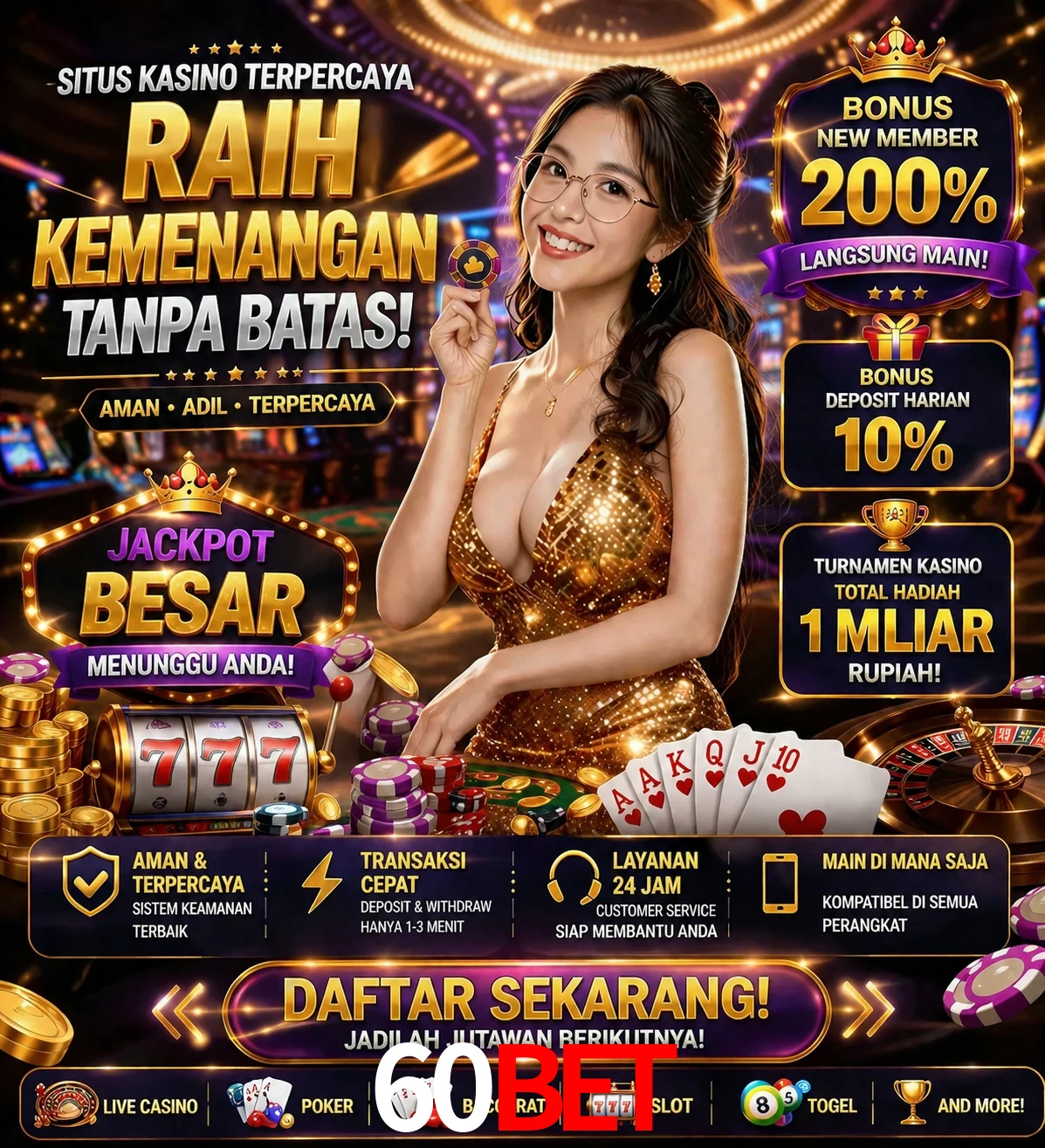 Roleta e blackjack 60bet